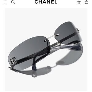 RECTANGLE SUNGLASSES:CHANEL NEW23/24 - Coco Neige Sunglasses: Crystal CC Rimless